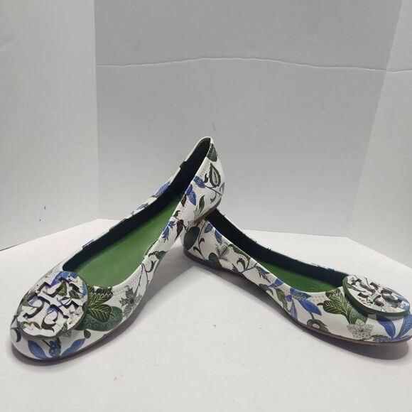 Tory Burch Womens Multicolor Round Toe Floral Ballet Flats Shoes Size 9M - Picture 2 of 9